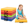 Colorful 6 PCS square floor cushions with handles, featuring soft sponge for comfortable seating, perfect for playtime.