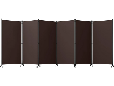 Costway 6 Panel Folding Privacy Screen Room Divider with Wheels 49550526 New