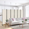 6 Panel 5.7 Feet Tall Rolling Room Divider on Wheels-White - Gallery View 1 of 8