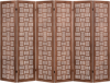 6-panel solid wood room divider with intricate cut-out pattern, crafted from high-quality paulownia wood for versatile.