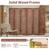 Close-up view of the solid wood room divider's intricate cut-out pattern, showcasing the natural grain of high-quality.