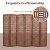 6-panel solid wood room divider with delicate cut-out pattern, crafted from high-quality paulownia wood for versatile.