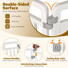6-panel tall dog playpen in white with safety door lock, interlocking connections, and cutout handles for easy movement.