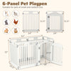 6-panel white pet playpen with locking door, made of HDPE, suitable for small and medium pets, ideal for indoor and.