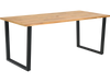6-Person Acacia Wood Outdoor Dining Table with 2 Inch Umbrella Hole