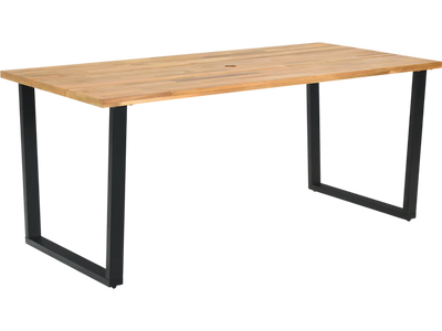 Costway 6-Person Acacia Wood Outdoor Dining Table w/ 2