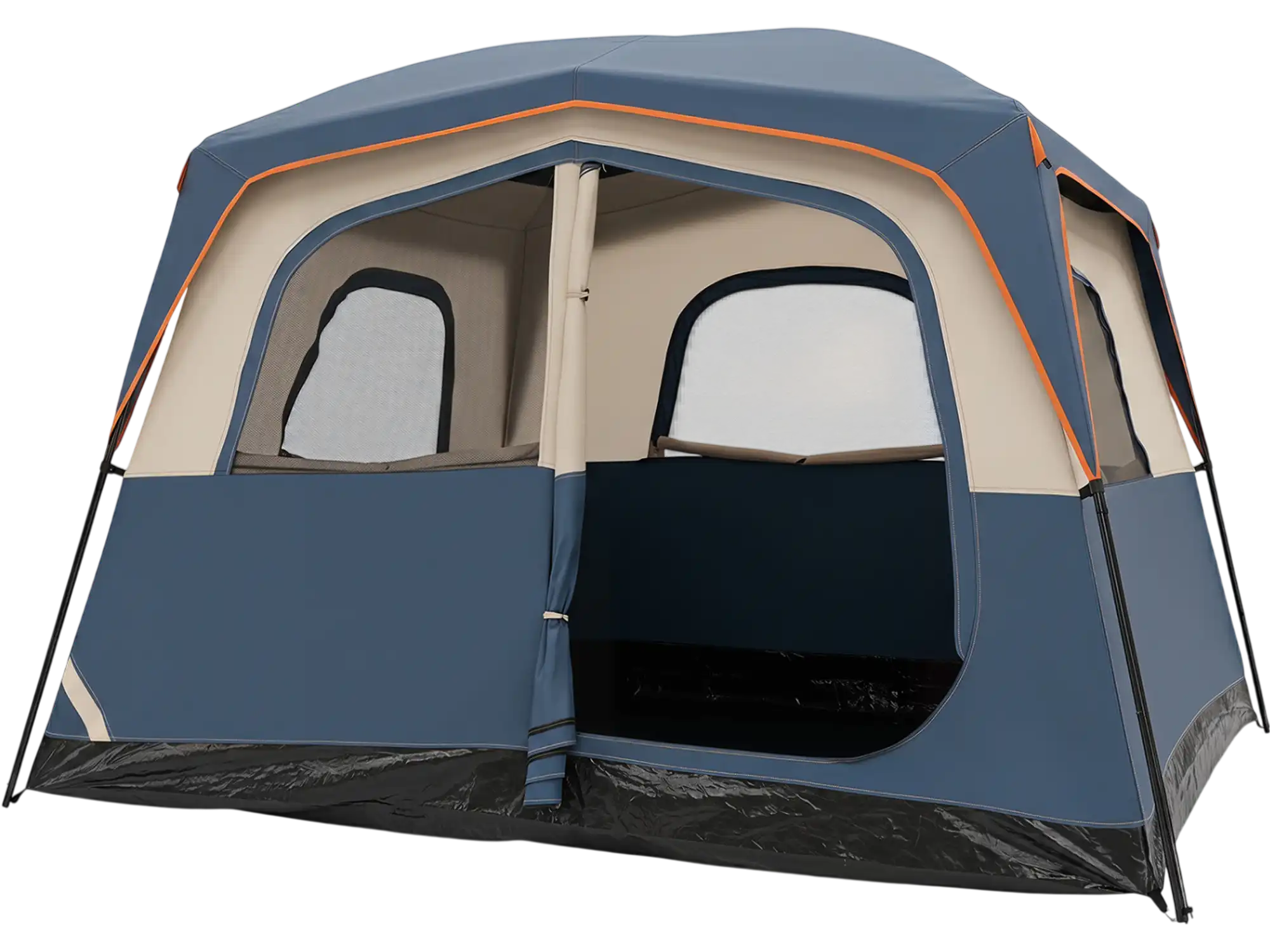 Costway 6-Person Family Cabin Camping Tent w/ Rainfly Mesh Windows 49415670 New