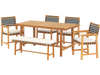 6-Piece Patio Dining Set for 5-6 People Farmhouse Furniture