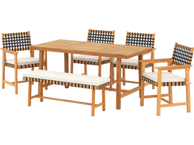 Costway 6-Piece Patio Dining Set for 5-6 People Farmhouse 99228616 New