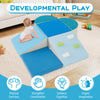 6-piece soft play set for toddlers featuring a climbing triangle and ramp in blue, promoting developmental play and.