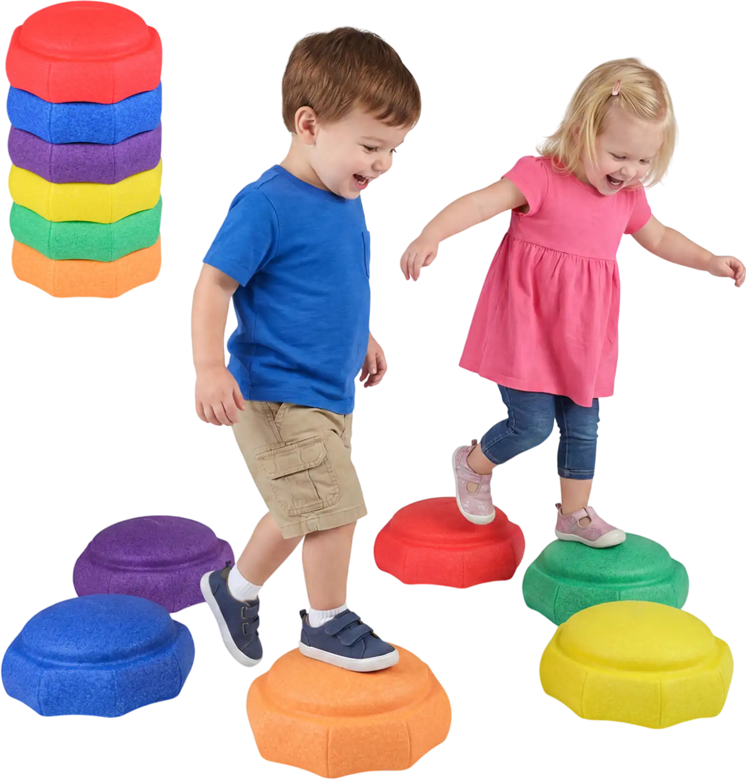 Costway 6-Piece Kids Stepping Stones Sensory Play Coordination 91332917 New