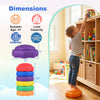 Colorful 6-piece stepping stones for kids, 19" wide, promoting sensory play and coordination for indoor and outdoor fun.