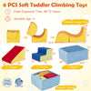 Soft toddler climbing toys set with a foldable lounge chair, slopes, stairs, and ball pit for ages 1-3, in red velvet.