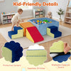 Colorful 6-piece toddler climbing toys set with ball pit, featuring soft velvet material and removable washable covers.