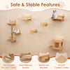 6 pieces of natural wood cat wall shelves with reinforced brackets and removable non-slip carpets for safe climbing and.