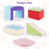 Colorful foam climbing blocks set with tunnel, ideal for toddlers' playrooms, promoting motor skills and creative play.