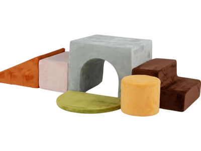 Costway 6-Piece Kids Foam Climbing Blocks Slide Tunnel 69849228 New