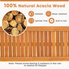 Close-up of slatted design showcasing 100% natural acacia wood, ideal for outdoor dining set durability and rustic.