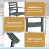 High backrest and contoured seat of the grey patio dining chair set for optimal comfort and support outdoors.