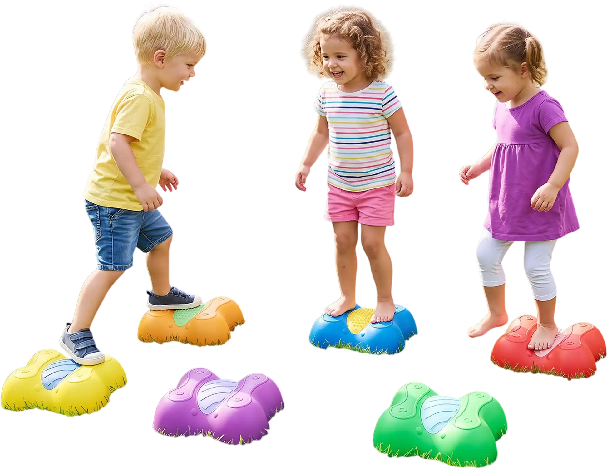 Costway Kids Butterfly Theme Stepping Stones 6-Piece Balance Sport Equipment 10325729 New