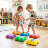 Colorful 6-piece stepping stones with butterfly designs promote active play and fine motor skills for kids aged 3 and up.