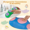 Colorful 6-piece stepping stones with cute peanut designs, featuring a textured surface for grip and easy-to-clean durability.