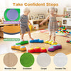 Colorful 6-piece stepping stones for kids with textured surfaces and anti-slip pads, ideal for safe indoor and outdoor play.