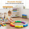 Colorful 6-piece stepping stones with peanut theme promote fine motor skills and safe play for kids aged 3 and up.