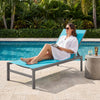 6-Position Chaise Lounge Chairs with Rustproof Aluminium Frame-Turquoise - Gallery View 1 of 9