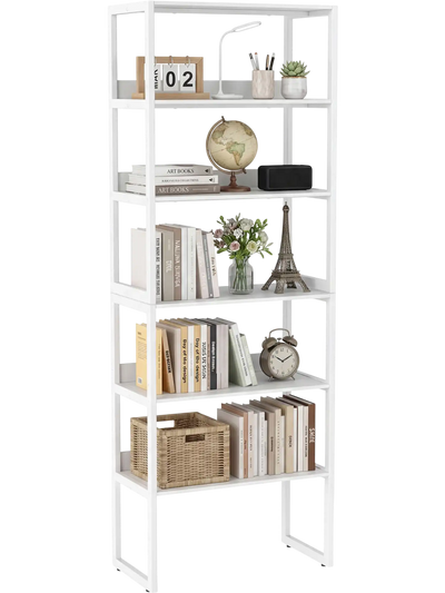Costway 6-Tier Bookshelf Metal Frame Detachable Shelves 35265663 New