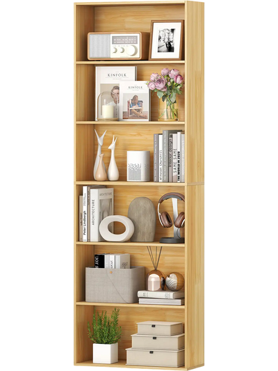 Costway 6-Tier Bookcase Bookshelf w/ 6 Open Shelves Anti-Toppling Kits 743598612 New