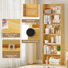 6-tier wood bookcase with open shelves, anti-toppling kits, and smooth surface for easy maintenance in any room.