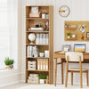 6-Tier Bookcase with 6 Open Shelves and Anti-Toppling Kits-Natural - Gallery View 1 of 10
