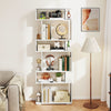 6-tier white bookcase with anti-tipping kit, showcasing books and decor, ideal for living rooms and studies.