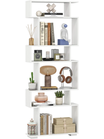 Costway 6-Tier Bookcase with Anti-Tipping Kit 851794632 New