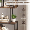 S-shaped 6-tier bookshelf with premium wooden panels and natural wood grain finish, ideal for living room or home.