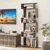 6-Tier Geometric Bookshelf with 2 Anti-Tipping Kits for Home Office-Oak - Gallery View 1 of 10