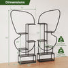 6-tier black metal plant stand ladder display rack with hanging hooks, featuring an elegant butterfly shape for.