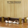 6-tier wooden shoe cabinet with 5.5" floor clearance, providing extra storage space and easy cleaning access.