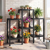 6-Tier Plastic Modular Storage Shelves for Living Room and Kitchen-Black - Gallery View 1 of 10