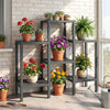 6-Tier Plastic Modular Storage Shelves for Living Room and Kitchen-Gray - Gallery View 1 of 10