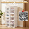 6-tier shoe organizer set of 2 in white with clear doors, providing storage for up to 12 pairs of shoes.