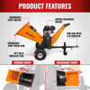 6 inch E-start ZONSEN 420cc 13.4hp Gasoline Engine Powered Drum Wood Chipper ,  P4206