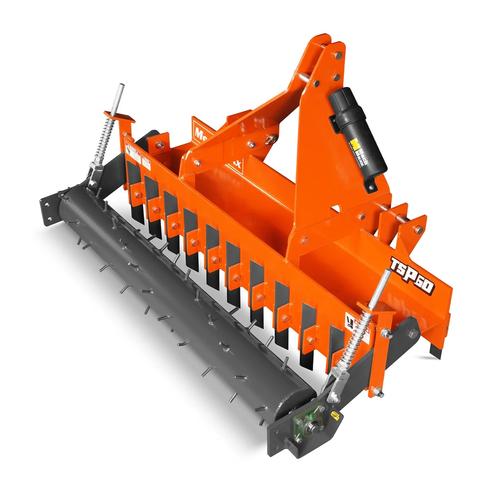 60" Heavy Duty Soil Pulverizer,  Single Spiked Roller,  21 Shanks,  Category 1 and 2,  3 Point Hitch Tractor Attachment,  TSP60