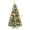 6 ft Artificial Frosted Christmas Tree with 747 Branch Tips and 55 Pine Cones - Gallery View 1 of 2