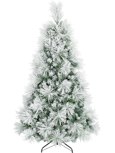 Costway Flocked Pine Christmas Tree w/ Folding Metal Stand 98093220 New
