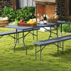 6 ft Portable Folding Table 350 LBS Fold-in-Half Table with HDPE Tabletop-Gray - Gallery View 1 of 10