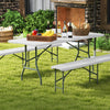 6 ft Portable Folding Table 350 LBS Fold-in-Half Table with HDPE Tabletop-White - Gallery View 1 of 10