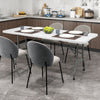 Portable 6 ft folding table with HDPE tabletop, supported by sturdy metal legs, ideal for indoor or outdoor use.