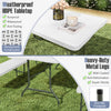 6 ft portable folding table with weatherproof HDPE tabletop and heavy-duty metal legs, ideal for outdoor picnics and.
